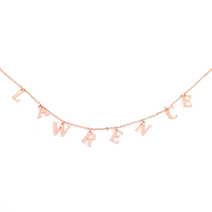 MINI HANGING SPACED LETTER NAME NECKLACE - SOLD 14K | 18K GOLD